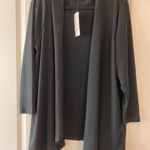 Black Open Front Cardigan NWT Cleo size large just 10.00